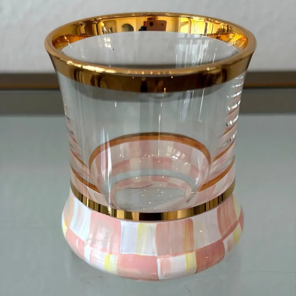 NEW Mackenzie Childs Rosy Check Shot Glass 2oz